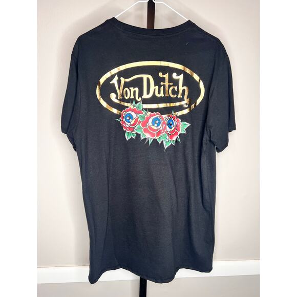 Von Dutch Short Sleeve Crew Neck Graphic Tee Black L NWT - Picture 5 of 6